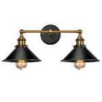 suspension lumineuse industrielle moderne conique noire dorée ampoule