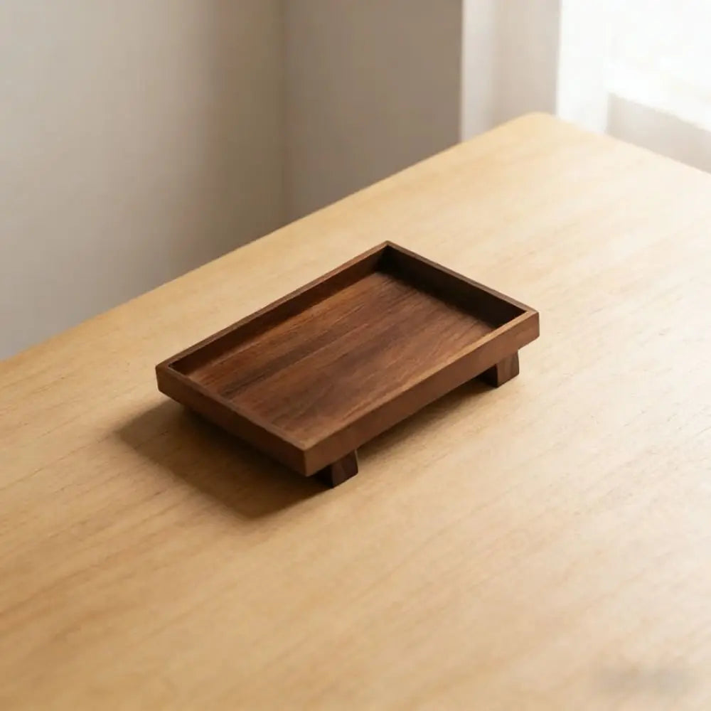 plateau rectangulaire bois marron foncé moderne minimaliste rangement cuisine décoration