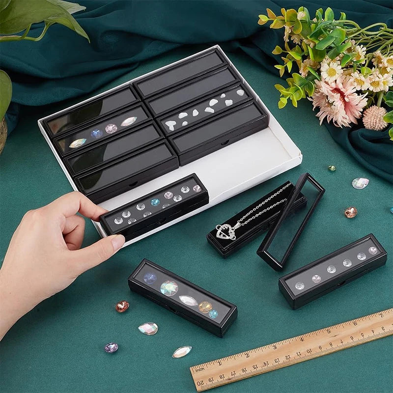 boîtes bijoux rangement velours noir modernes adhésives set 12 pièces