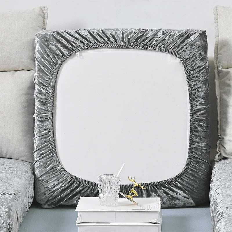 housses canapé d'angle velours gris moderne automne hiver brossé lavable sectionnel deux places