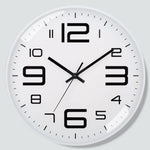 horloge murale moderne chiffres relief aiguilles fines blanc rose doré noir minimaliste
