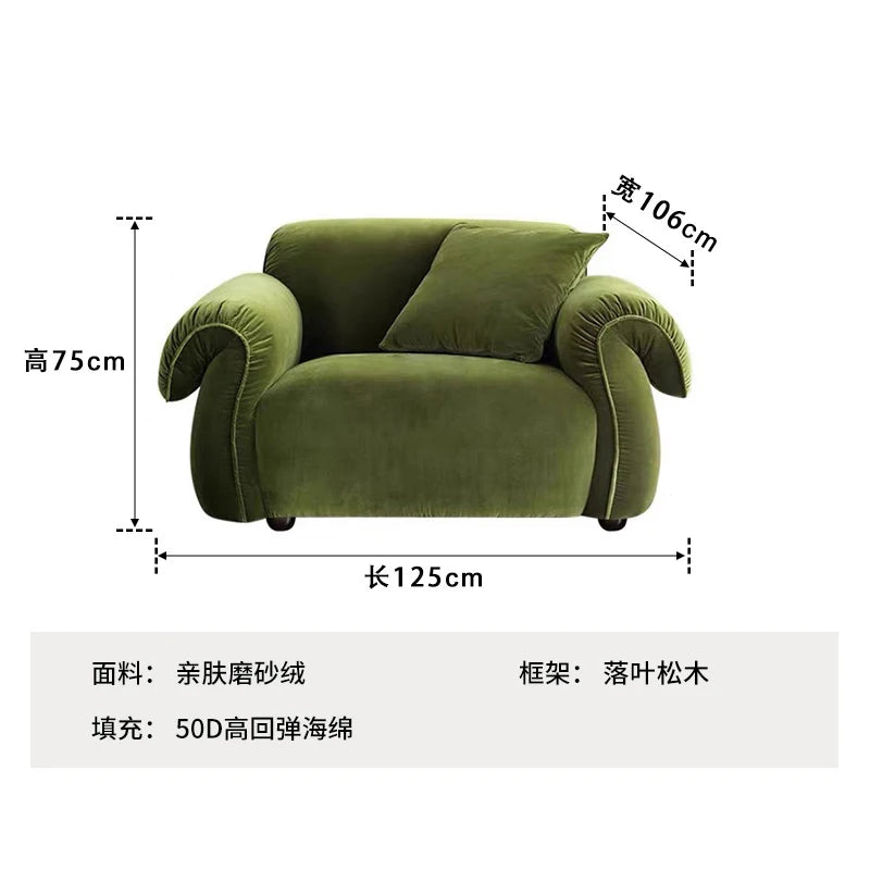 canapé vert olive moderne tissu uni bois coussins décoratifs sectionnel français minimaliste