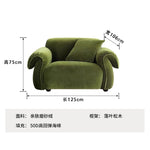 canapé vert olive moderne tissu uni bois coussins décoratifs sectionnel français minimaliste