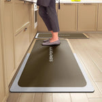 tapis sol cuisine salle bain motif floral moderne antidérapant polyester absorbant facile nettoyage