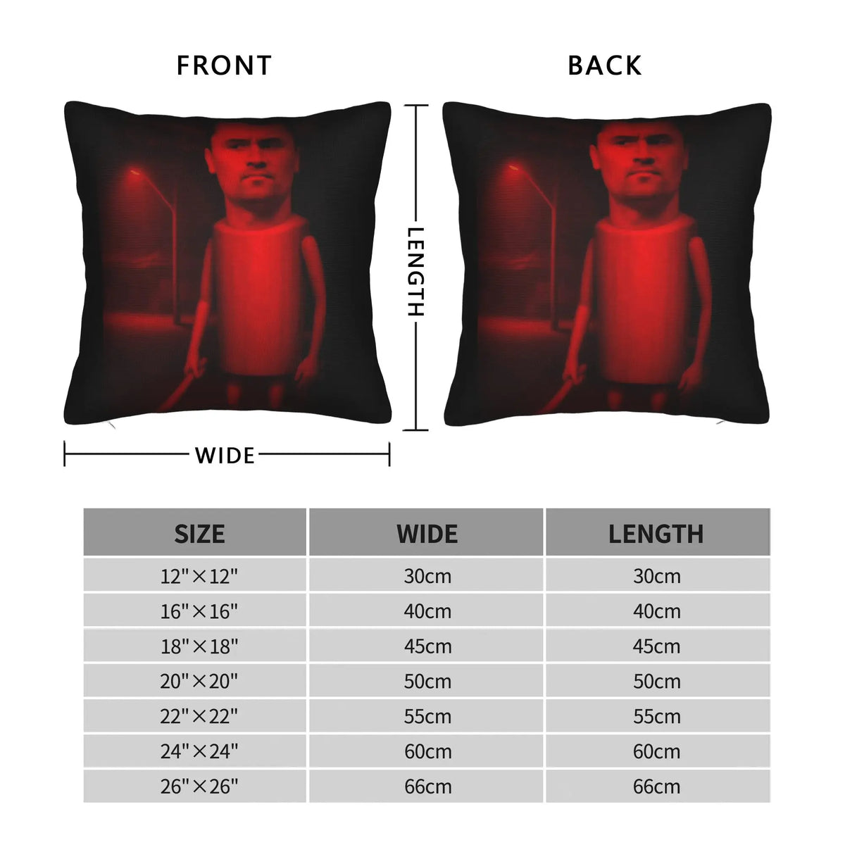 housse coussin décorative noire robot rouge moderne canapé salon tissu polyester carré