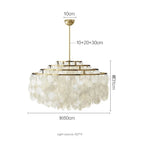Suspension lumineuse moderne fer blanc coquillage superposé éolienne élégante chambre restaurant