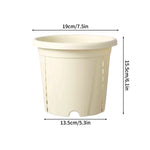 pots racines plastique moderne vertclair beige bleufoncé rayures grille drainage support hydroponie plantes