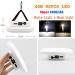 lampe camping rechargeable led bleu marron texture cuir moderne clips indicateur batterie