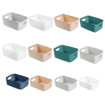 boîte rangement moderne poignées blanc beige bleu marine imperméable plastique