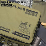 sac rangement camping vert olive imprimé militaire 30L étanche boucles métalliques assiettes couvercles bouteille
