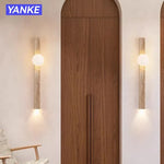 applique murale moderne minimaliste led beige blanc texture marbrée éclairage quotidien fixée mur deux