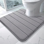 tapis sol gris moderne doux antidérapant salle bain absorbant texture soft 60cm 40cm