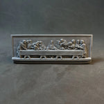 ornements decoratifs platre relief dernier supper da vinci blanc gris sculpture murale