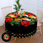 nappe table ronde fleur imprimée imperméable polyester classiqueextérieur maison fêtes blanc rose verte
