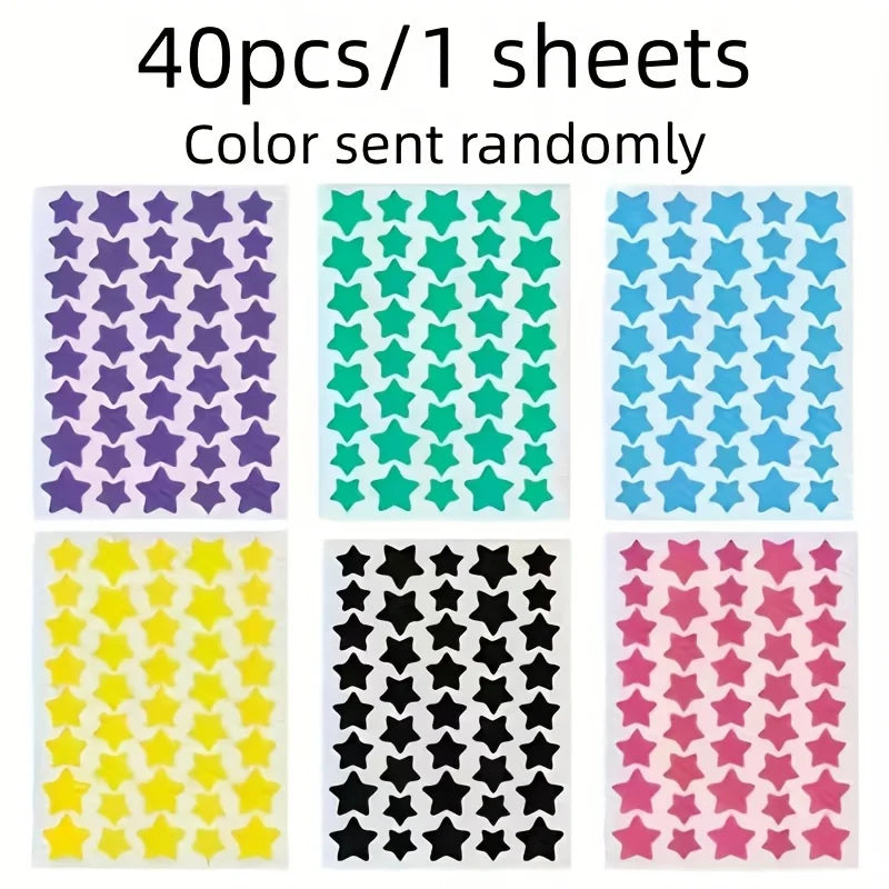stickers étoiles violet vert bleu jaune noir rose adhésifs décoratifs pack 160pcs 320pcs 40pcs