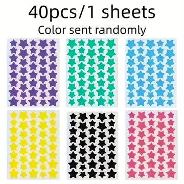 stickers étoiles violet vert bleu jaune noir rose adhésifs décoratifs pack 160pcs 320pcs 40pcs