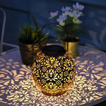 lanterne solaire extérieure led noire florale artisanale ip44 jardin camping