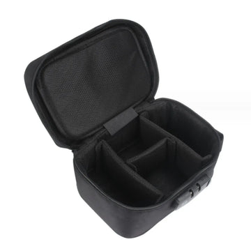 sacoche verrouillable compartiments internes tissu texturé gris noir turquoise utilitaire sécurisé poignée transport pliable