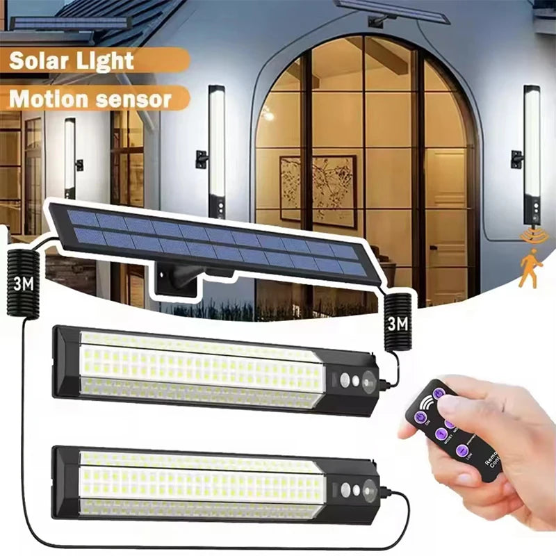 lampe solaire led noir blanc moderne modes capteur mouvement télécommande clips