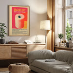 toile abstraite moderne minimaliste toilettier orange rouge beige sans cadre chambre