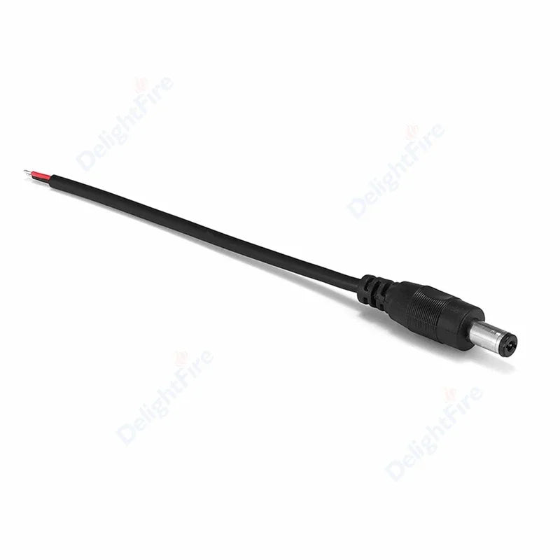 câble électrique 5.5x2.1mm noir femelle mâle adaptateur dc 24v certification rohs led cctv alimentation