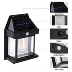 lampe solaire murale moderne détecteur mouvement transparente noir panneau solaire led commutateur autoinstallation ip65