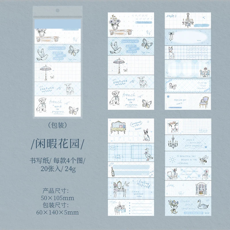 autocollants blocs notes vintage illustrations fleurs oiseaux ruban decoratif etiquettes scrapbooking papeterie diy rose