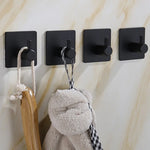 crochet mural adhésif acier inoxydable moderne noir argenté lisse opaques