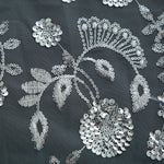 tissu brodé sequins dentelle polyester coton mariage robe cérémonie élégante floral violet rouge