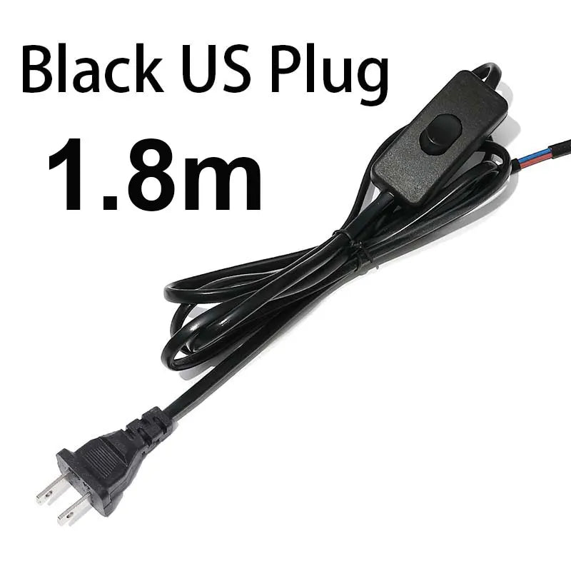 câble électrique interrupteur noir blanc moderne 1m 1.8m 3m 5m vde safe