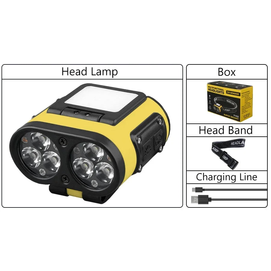 lampe frontale rechargeable led gris clip moderne sécurité équitation vtt nocturne aversion chargeur usb