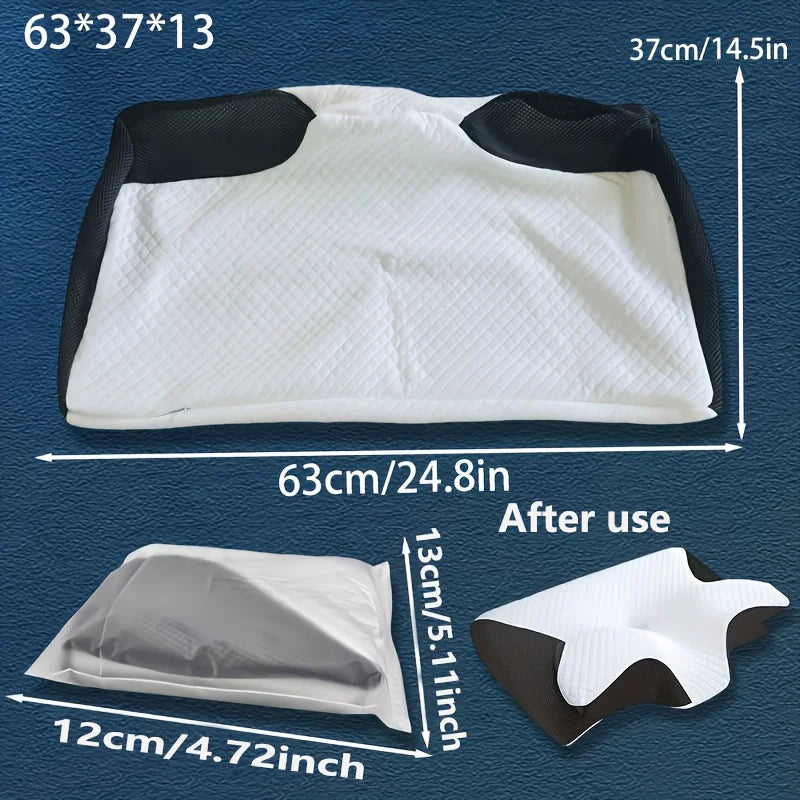 coussin cervical blanc noir maille géométrique housse protection glissière remplacement voyage maison lit