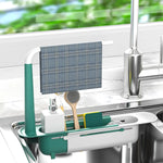 étagère cuisine pliable moderne adhésive vert blanc grille tissu bleu gris sponge toothbrush organizer