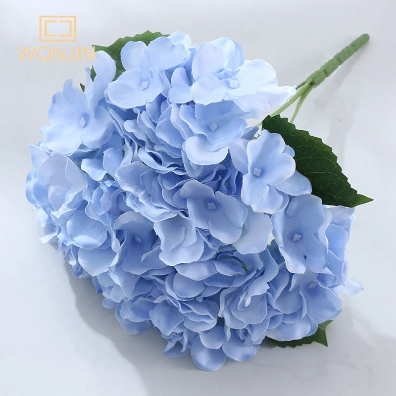 bouquet artificiel hortensia bleu rose blanc moderne vase