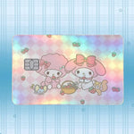 autocollant carte crédit my melody dessin animé rose violet bleu blanc