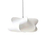 lampe suspendue moderne soie blanche beige forme organique câble noir chambre salon
