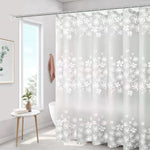 rideau douche moderne motifs floraux couleurs variées opaques anneaux métalliques 150cm 180cm