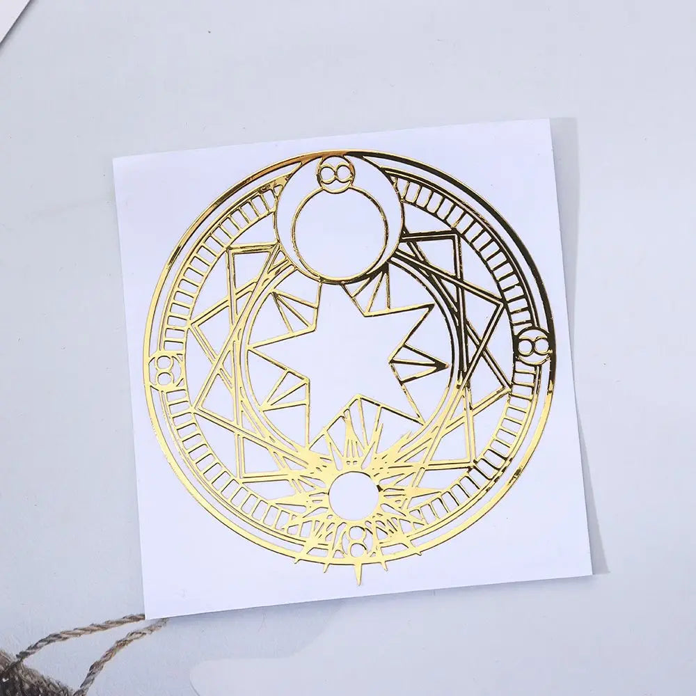 autocollants géométriques dorés motifs étoiles cercles symboles adhésifs décoration ordinateur artisanat bijoux minimaliste usage
