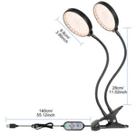 lampe croissance led noir moderne minuterie usb 5v têtes crochets réglable auto