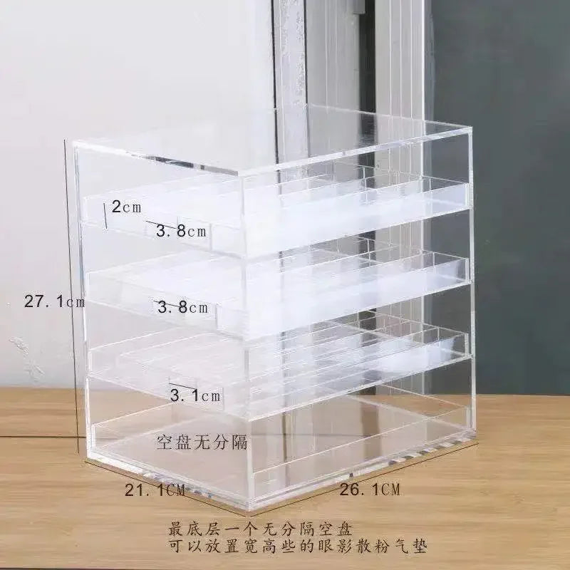 boîte rangement transparente moderne fards paupières blush rouge lèvres poudre cosmétiques minimaliste sans motif
