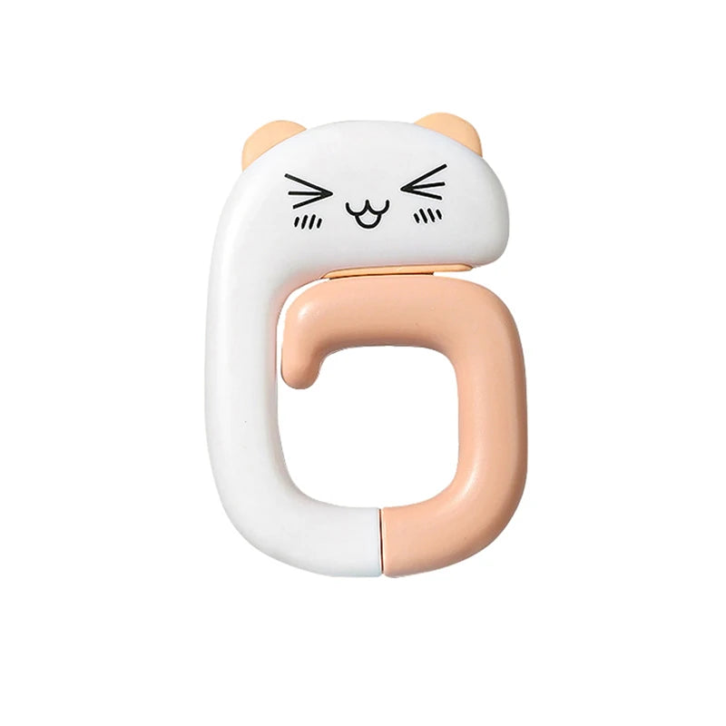 porte cordon mignon adhésif chat panda rose pâle blanc noir