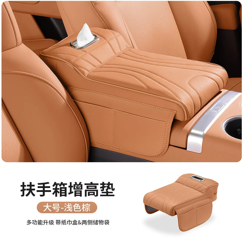 coussin soutien voiture cuir gris clair moderne adhésif trosse rangement porte tissu téléphone intégré