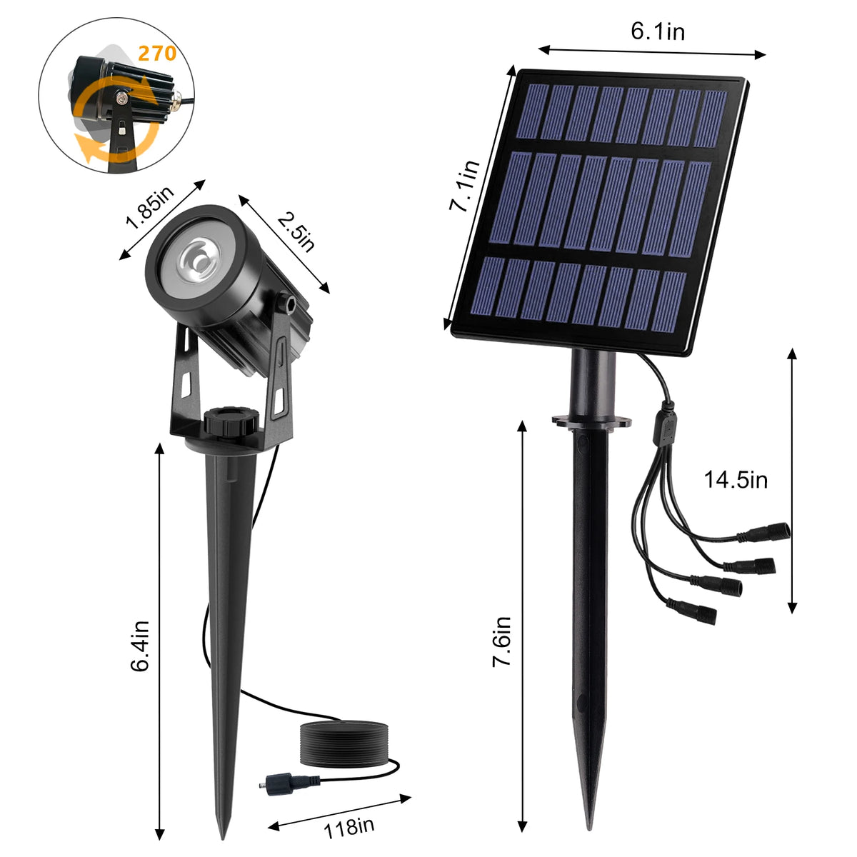 projecteur solaire led ip65 moderne autoinstallation noir opaque vacancesextérieur jardin
