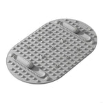 tapis bain moderne gris rose violet surface texturée poignées