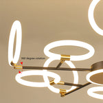 lampe suspendue moderne nordique 10 têtes noir doré led echangement e27