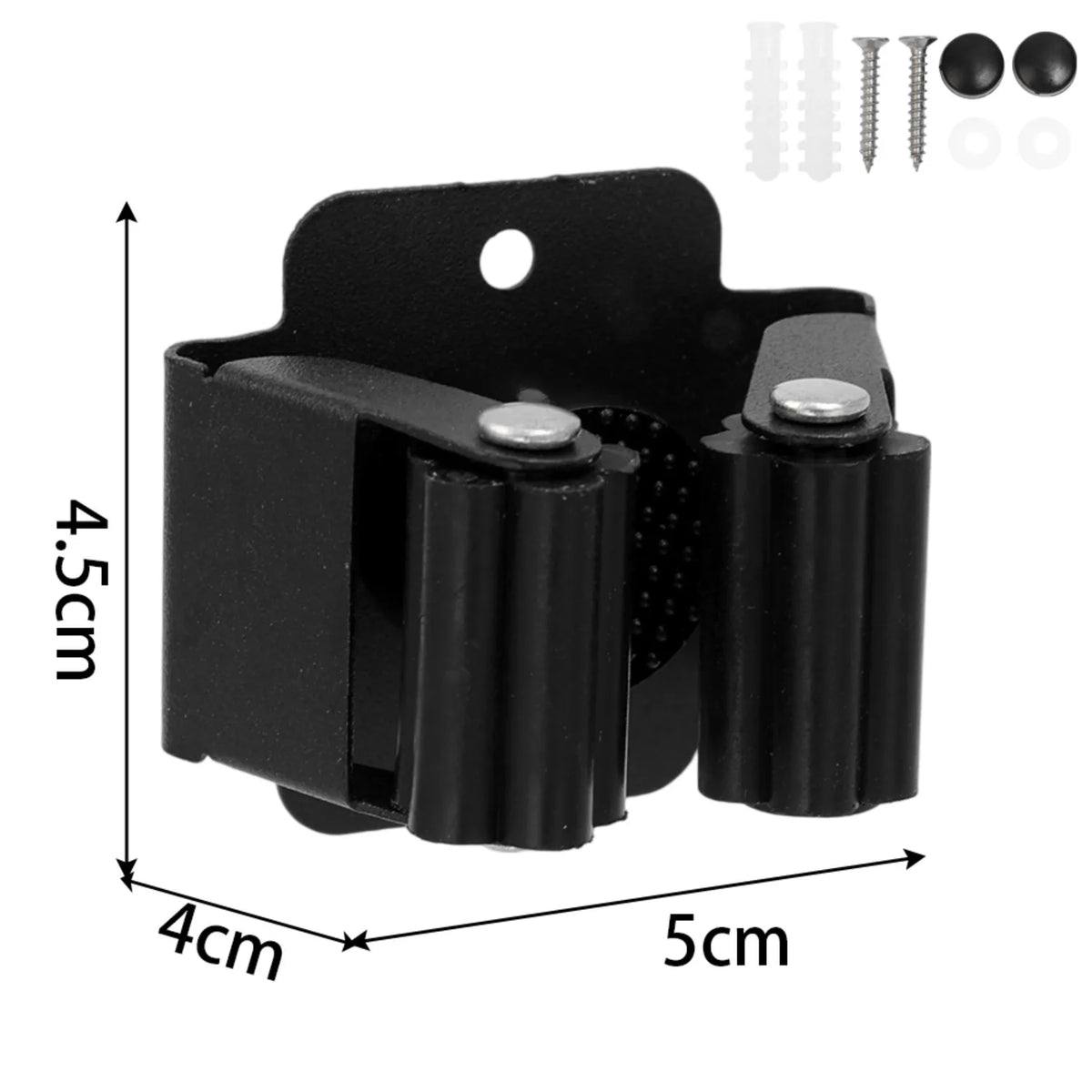 support mural moderne vis fixations acier inoxydable noir gris clips balais