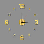 horloge murale moderne stickers numérotés 3d vert fluo noir doré minimaliste salon
