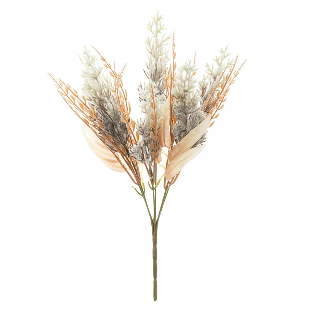 bouquet fleurs séchées naturel rustique beige doré feuilles épis décoration intérieure vase blancextérieur exposition