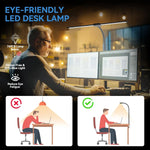 lampe led double tête clip noir blanc moderne interrupteur tactileflux lumineux réglableusb