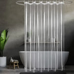 rideau douche transparent moderne rayures verticales aimants opacité 120x180cm